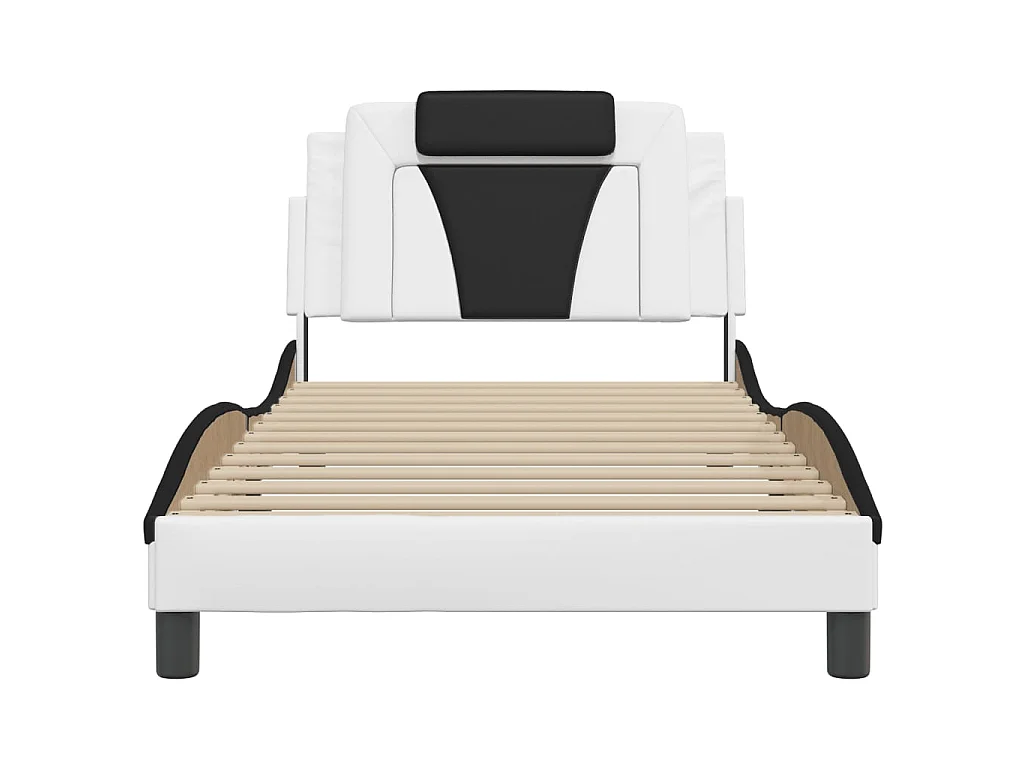 Bedframe "Viana" met LED zonder matras wit en zwart 100x200 cm