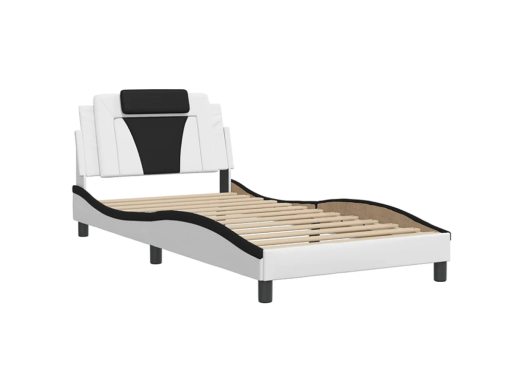 Cadre de lit Viana avec LED sans matelas blanc et noir 100x200 cm