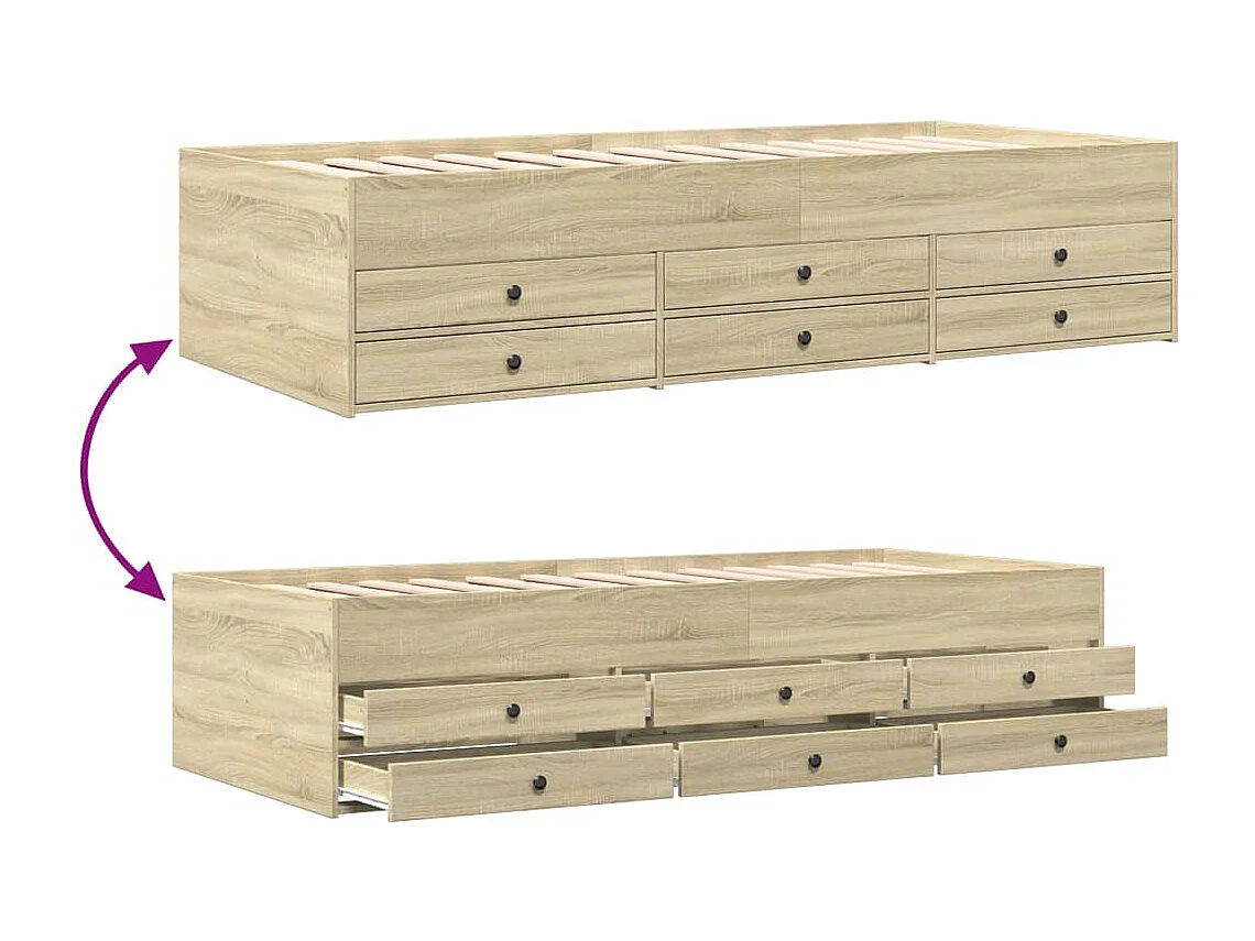 Divano Letto con Cassetti senza Materasso 100x200 cm