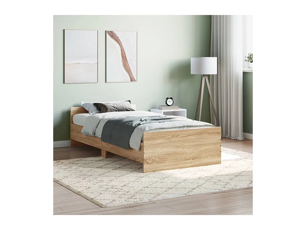 Cadre de lit sans matelas chêne sonoma 90x200 cm