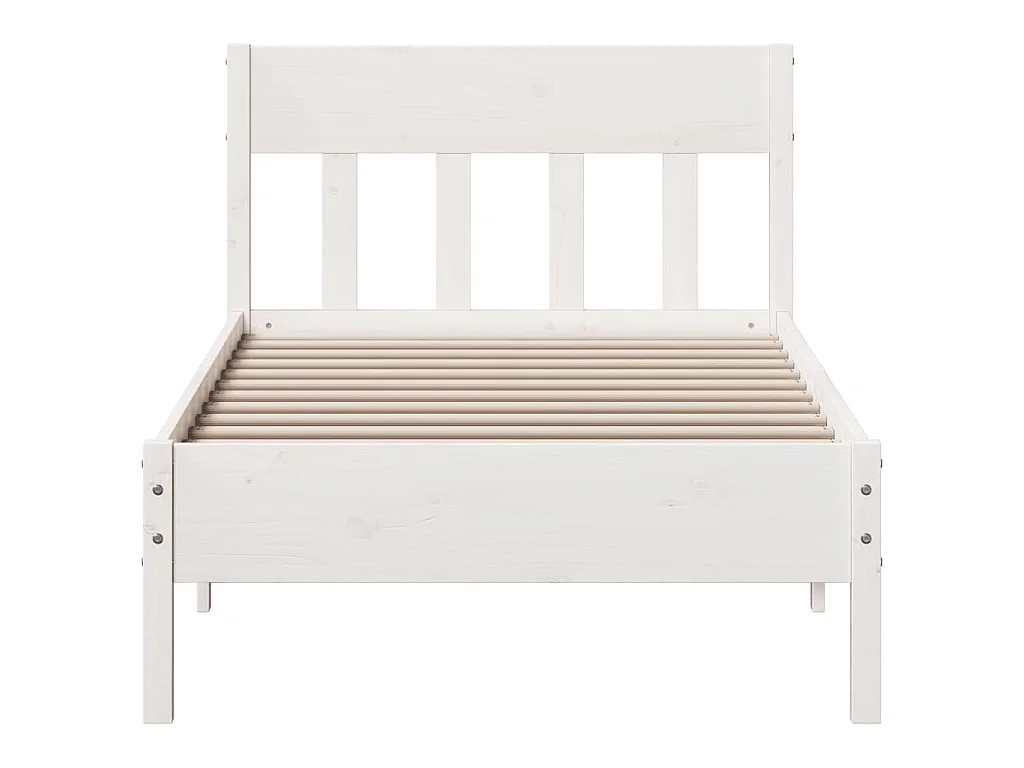 Bedframe zonder matras massief grenenhout wit 90x200 cm