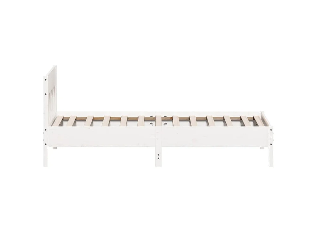 Bedframe zonder matras massief grenenhout wit 90x200 cm