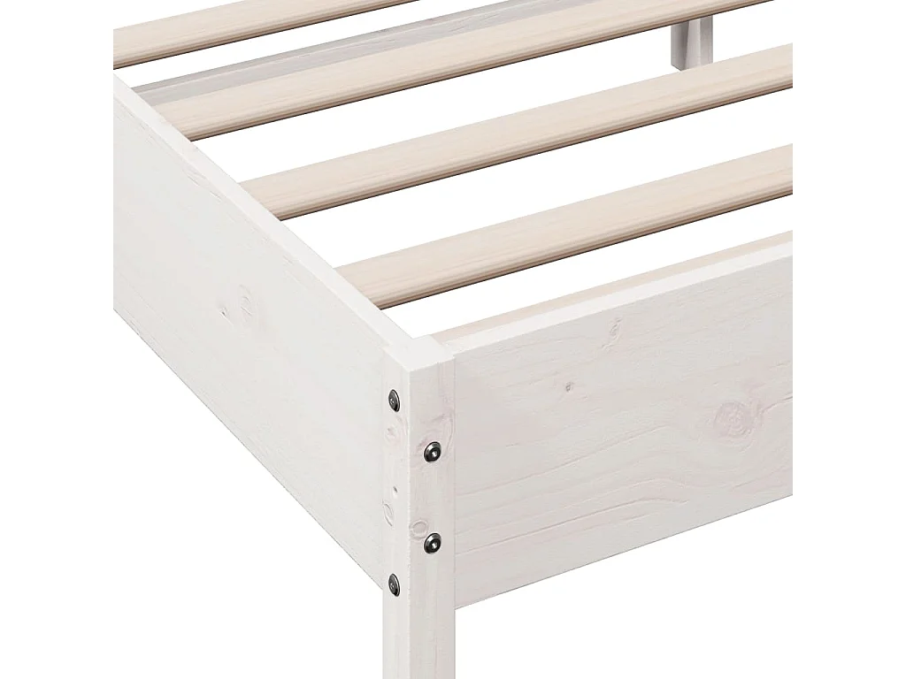 Bedframe zonder matras massief grenenhout wit 90x200 cm