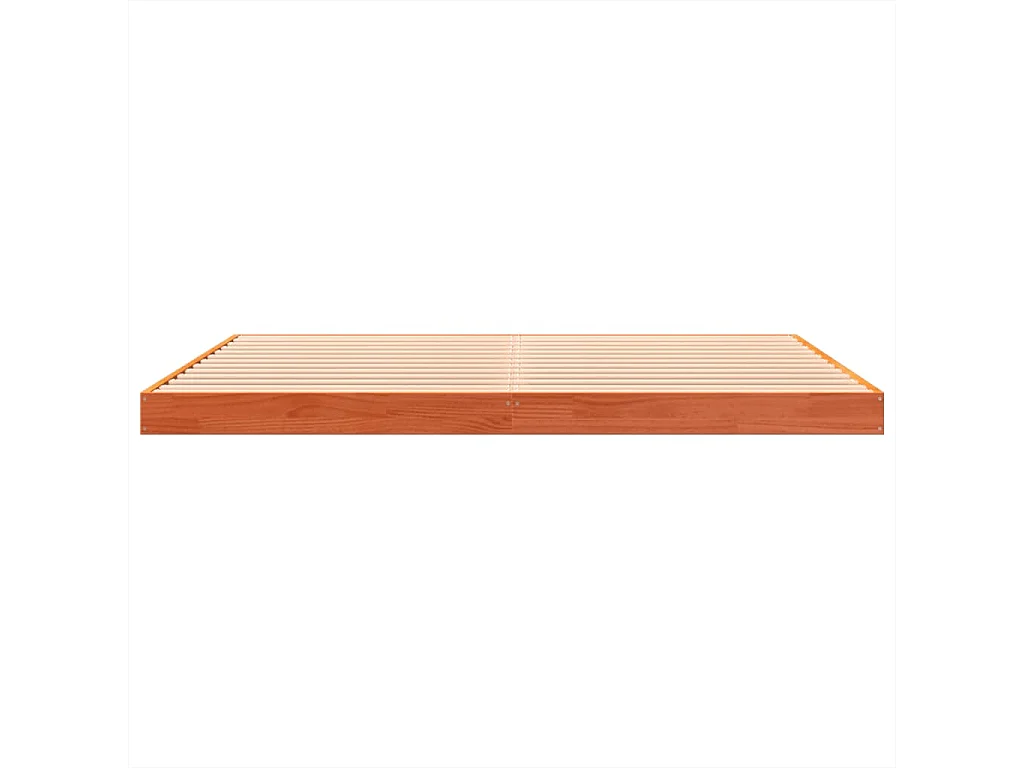 Cadre de lit sans matelas cire marron 150x200cm bois pin massif
