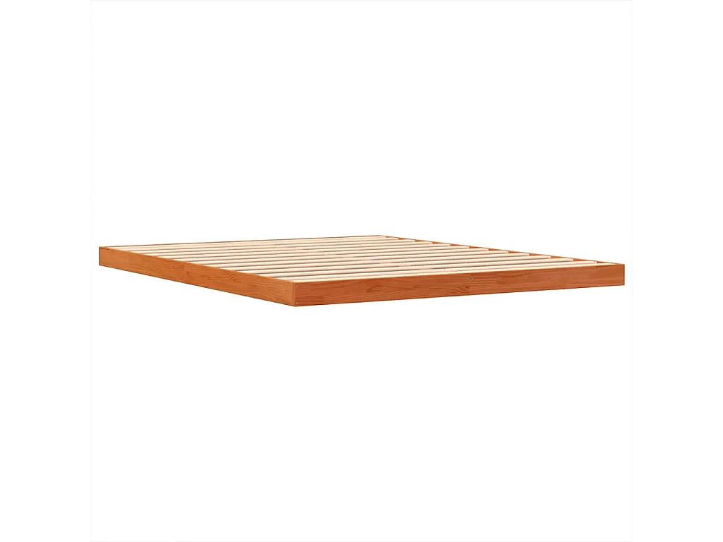 Cadre de lit sans matelas cire marron 150x200cm bois pin massif