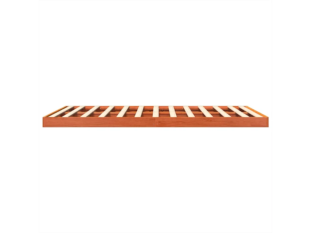 Cadre de lit sans matelas cire marron 150x200cm bois pin massif