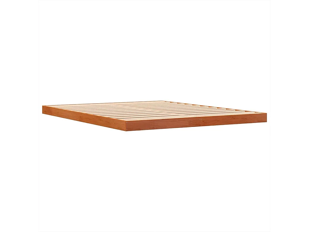 Cadre de lit sans matelas cire marron 150x200cm bois pin massif