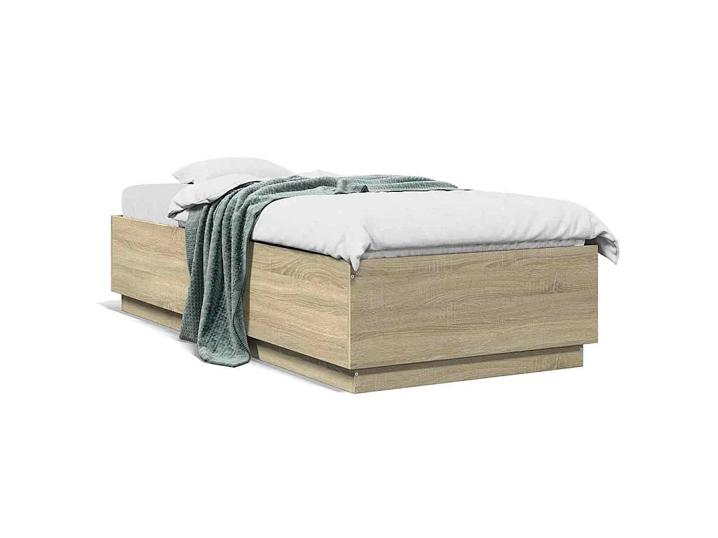 Cadre de lit sans matelas chêne sonoma 100x200 cm