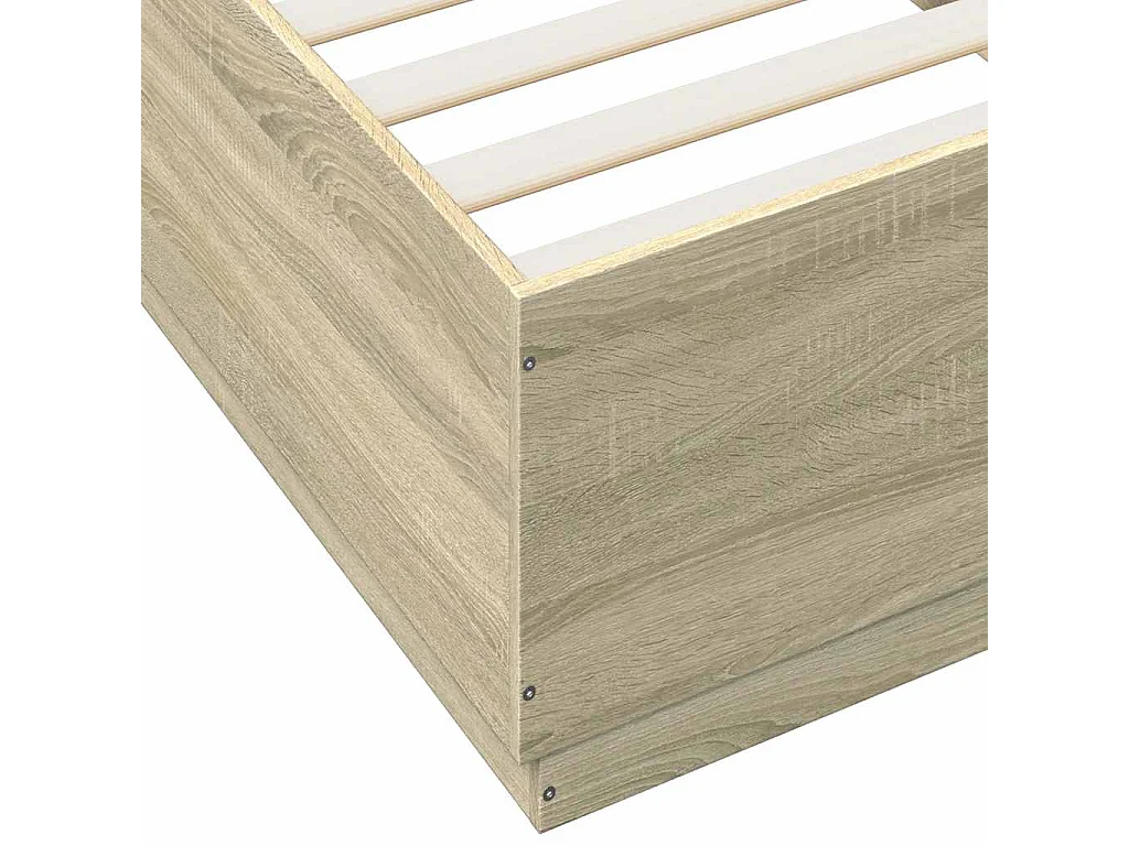Bedframe bewerkt hout sonoma eikenkleurig 100x200 cm