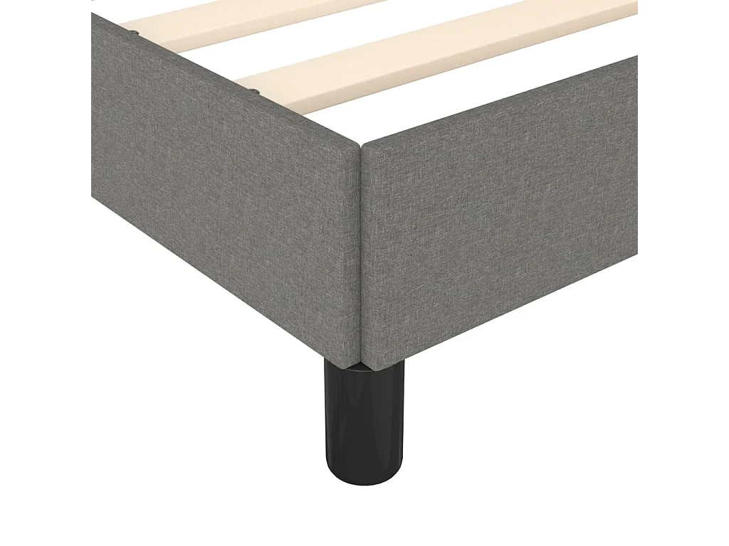 Cadre de lit sans matelas gris foncé 120x190 cm tissu