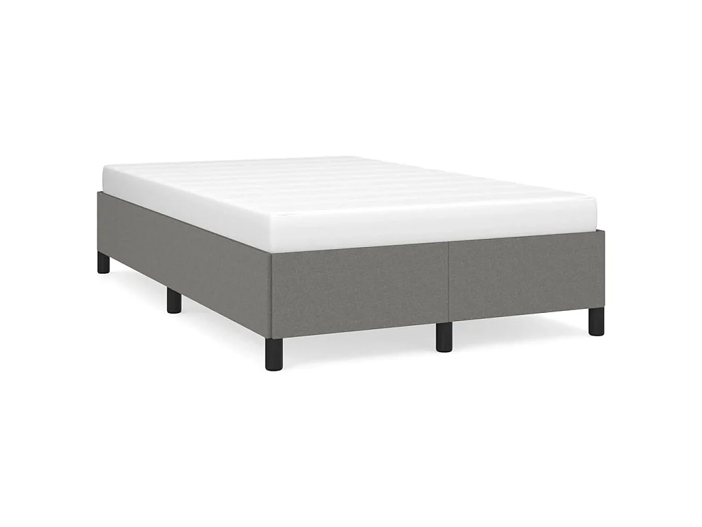 Cadre de lit sans matelas gris foncé 120x190 cm tissu