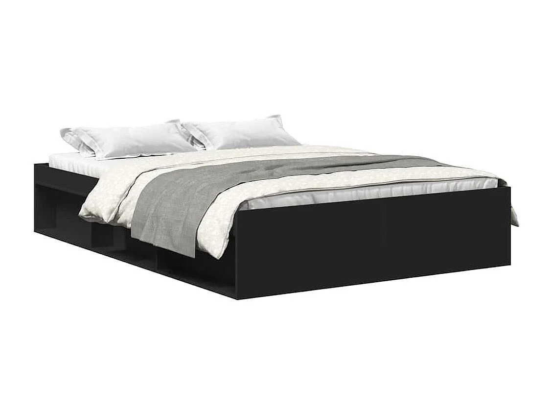 Cadre de lit sans matelas noir 150x200 cm