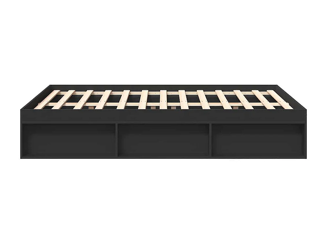 Cadre de lit sans matelas noir 150x200 cm