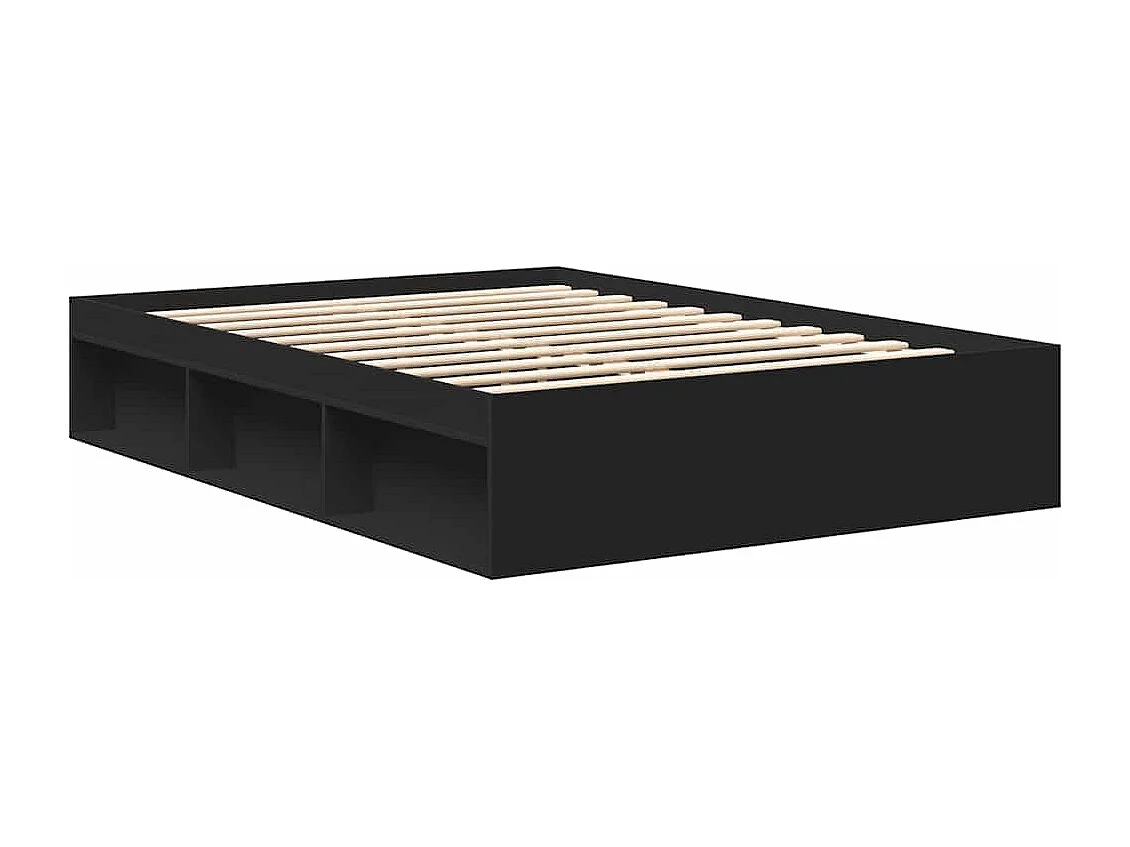 Cadre de lit sans matelas noir 150x200 cm
