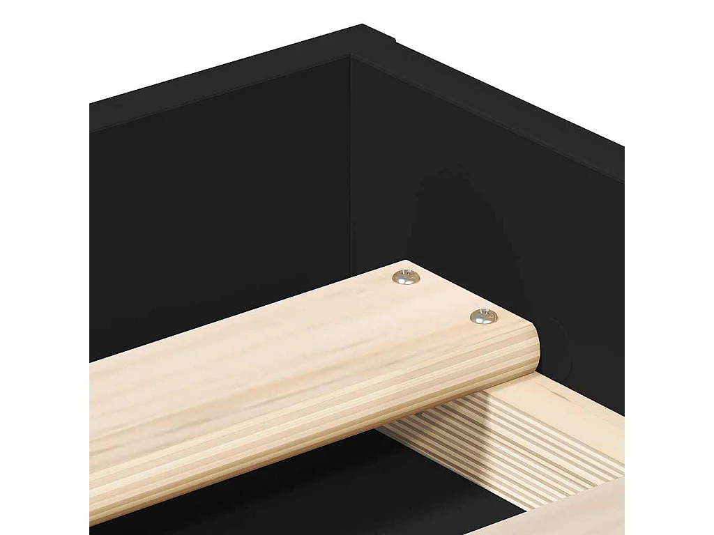 Cadre de lit sans matelas noir 150x200 cm
