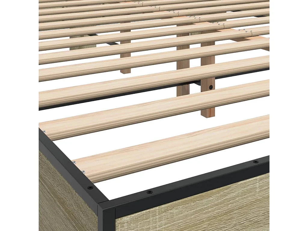 Cadre de lit sans matelas chêne sonoma 160x200 cm