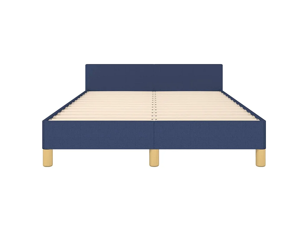 Cadre de lit sans matelas bleu 120x190 cm tissu