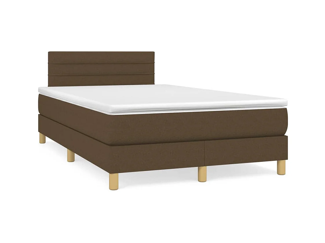 Sommier à lattes de lit et matelas marron foncé 120x190cm tissu
