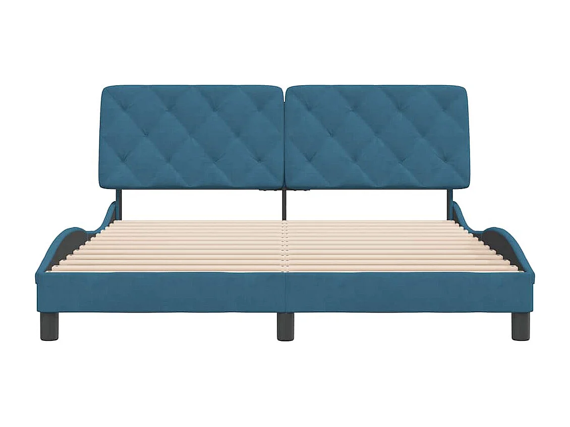 Giroletto senza Materasso Blu 160x200 cm in Velluto