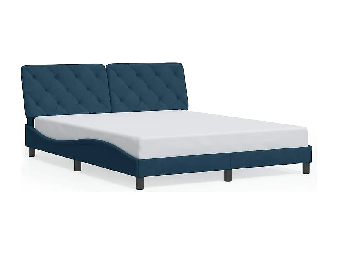 Bedframe zonder matras fluweel blauw 160x200 cm