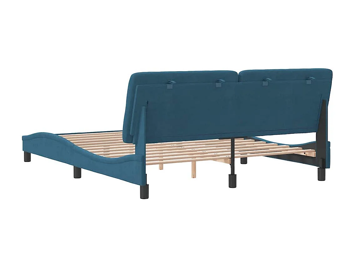 Bedframe zonder matras fluweel blauw 160x200 cm