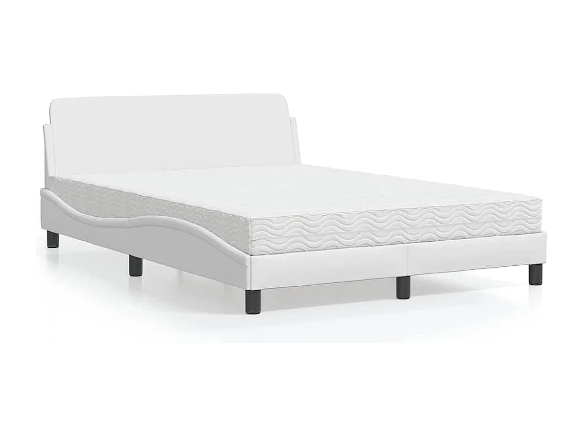 Letto con Materasso Dover Bianco 120x200 cm in Similpelle