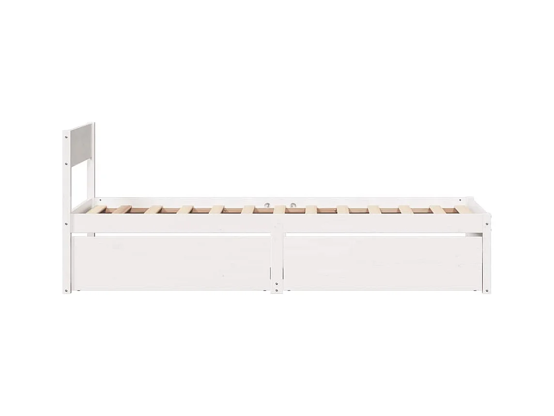 Cadre de lit sans matelas blanc 100x200 cm bois de pin massif