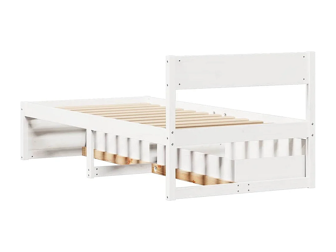 Cadre de lit sans matelas blanc 100x200 cm bois de pin massif