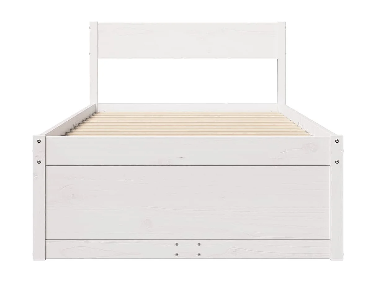 Cadre de lit sans matelas blanc 100x200 cm bois de pin massif