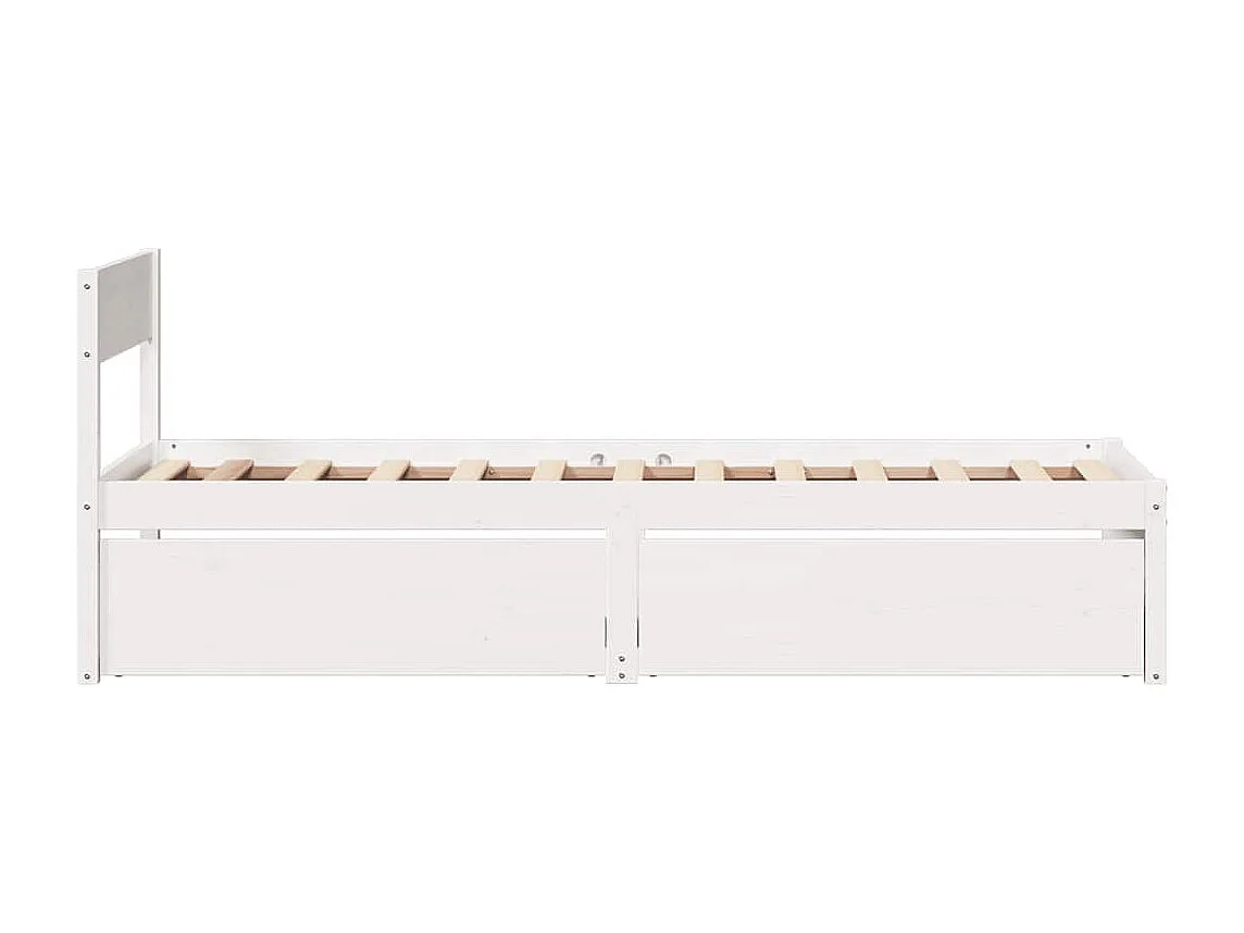 Cadre de lit sans matelas blanc 100x200 cm bois de pin massif