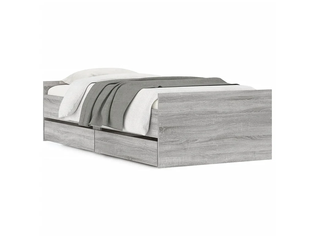 Giroletto con Cassetti Grigio Sonoma 75x190 cm Small Single