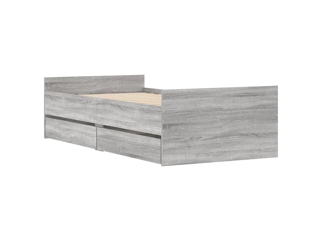 Giroletto con Cassetti Grigio Sonoma 75x190 cm Small Single