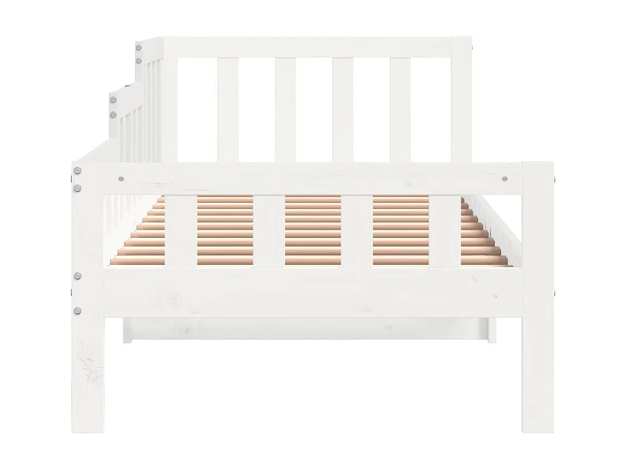 Lit de jour sans matelas blanc 90x200 cm bois de pin massif