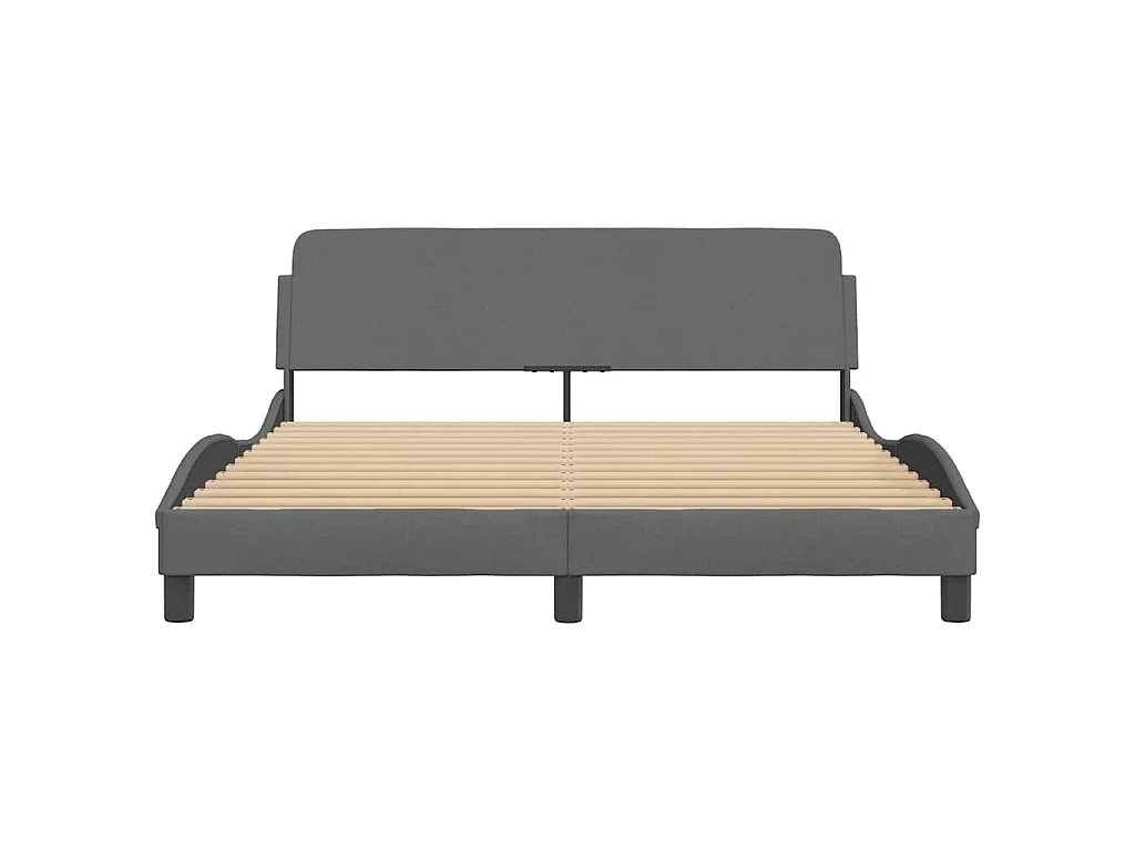 Cadre de lit Dover gris foncé 160x200 cm tissu