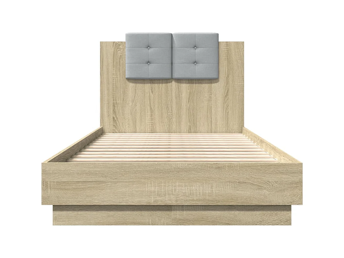 Cadre de lit avec LED sans matelas chêne sonoma 90x190 cm