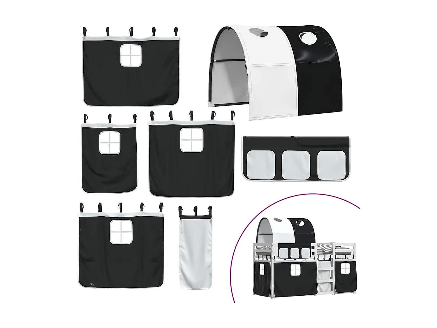 Lit superposé sans matelas 90x190 cm bois de pin massif