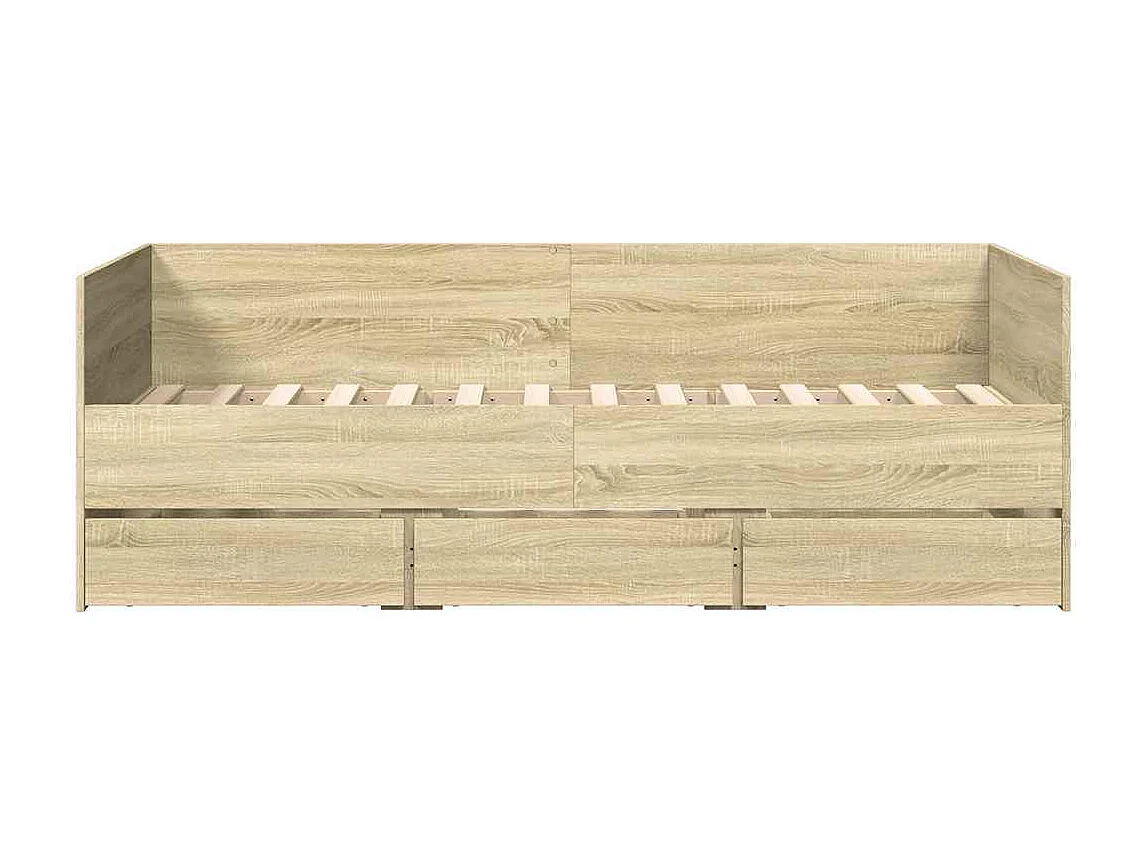 Tagesbett mit Schubladen ohne Matratze Sonoma-Eiche 75x190 cm