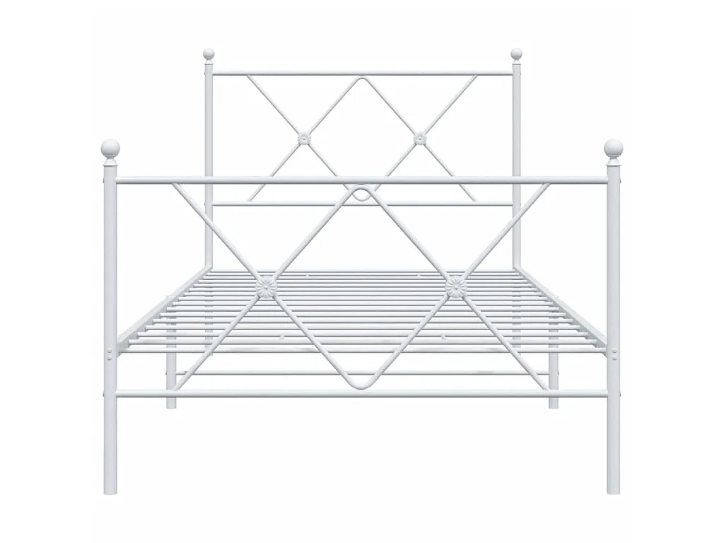 Bedframe met hoofd- en voeteneinde metaal wit 90x200 cm