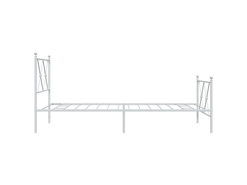 Bedframe met hoofd- en voeteneinde metaal wit 90x200 cm
