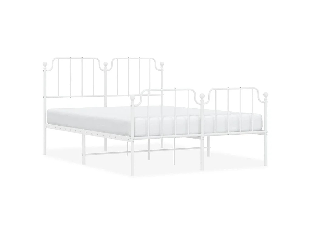 Bedframe met hoofd- en voeteneinde metaal wit 140x200 cm