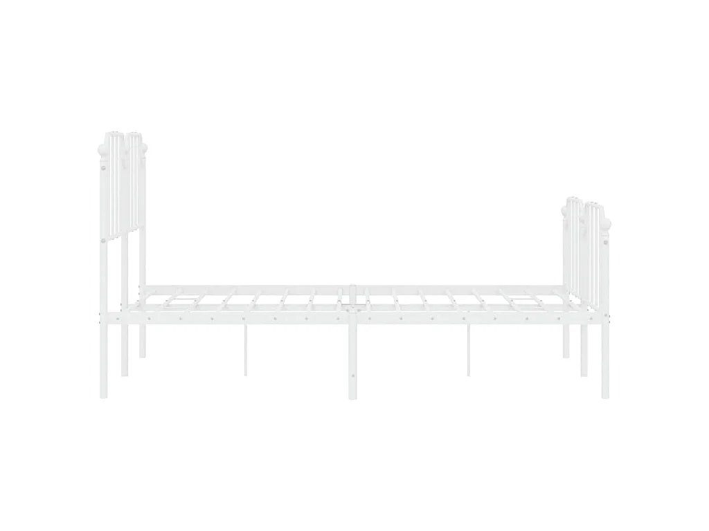 Bedframe met hoofd- en voeteneinde metaal wit 140x200 cm
