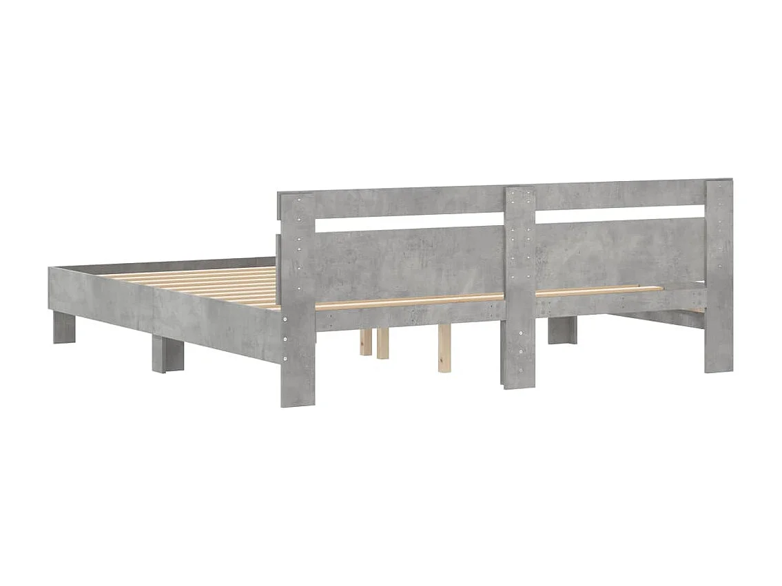 Bettgestell mit Kopfteil Betongrau 180x200 cm Holzwerkstoff
