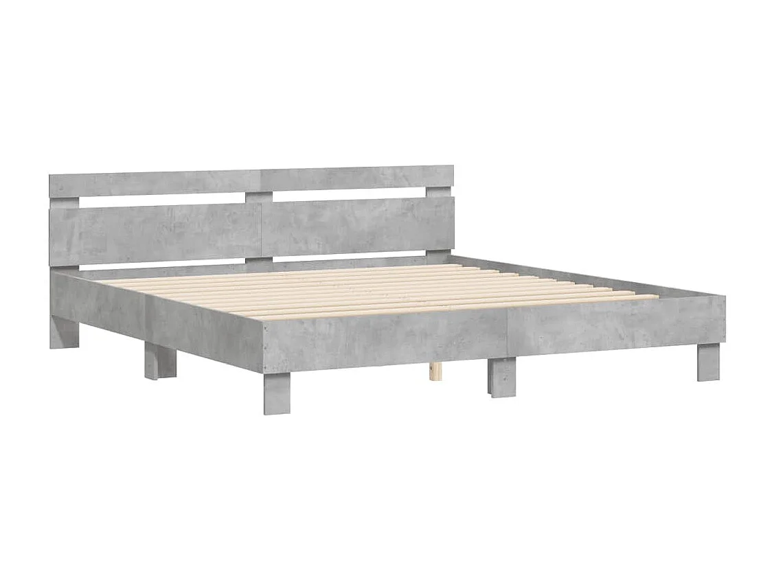 Cadre de lit sans matelas gris béton 180x200 cm