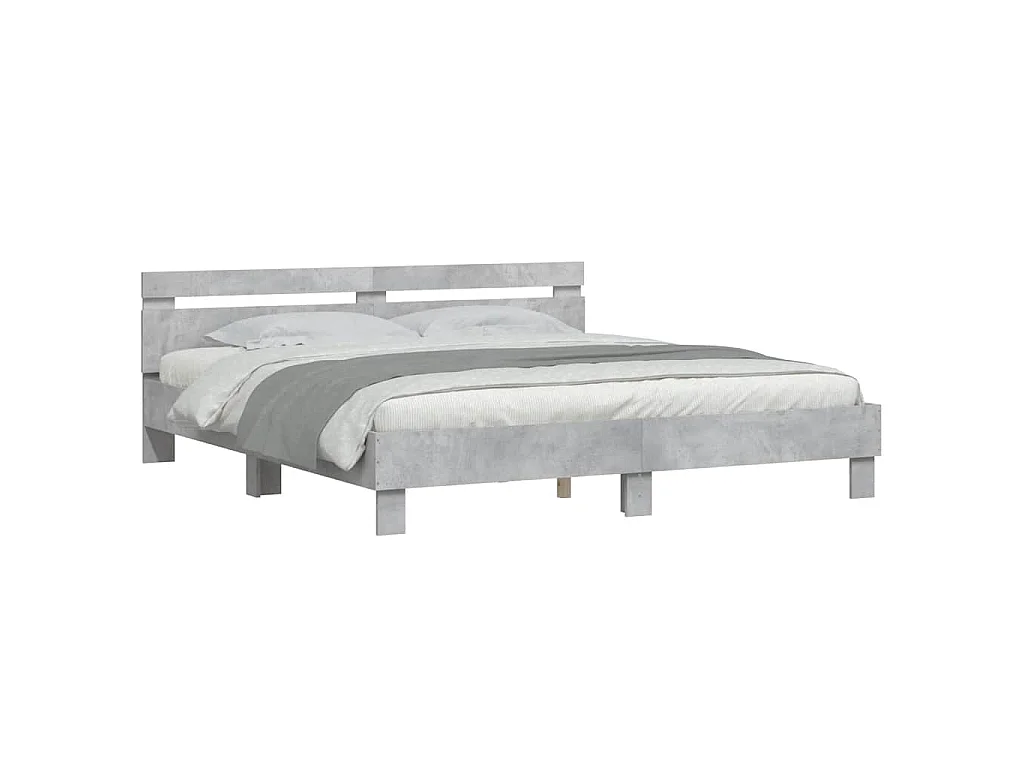Giroletto Testiera Grigio Cemento 180x200 cm Legno Multistrato