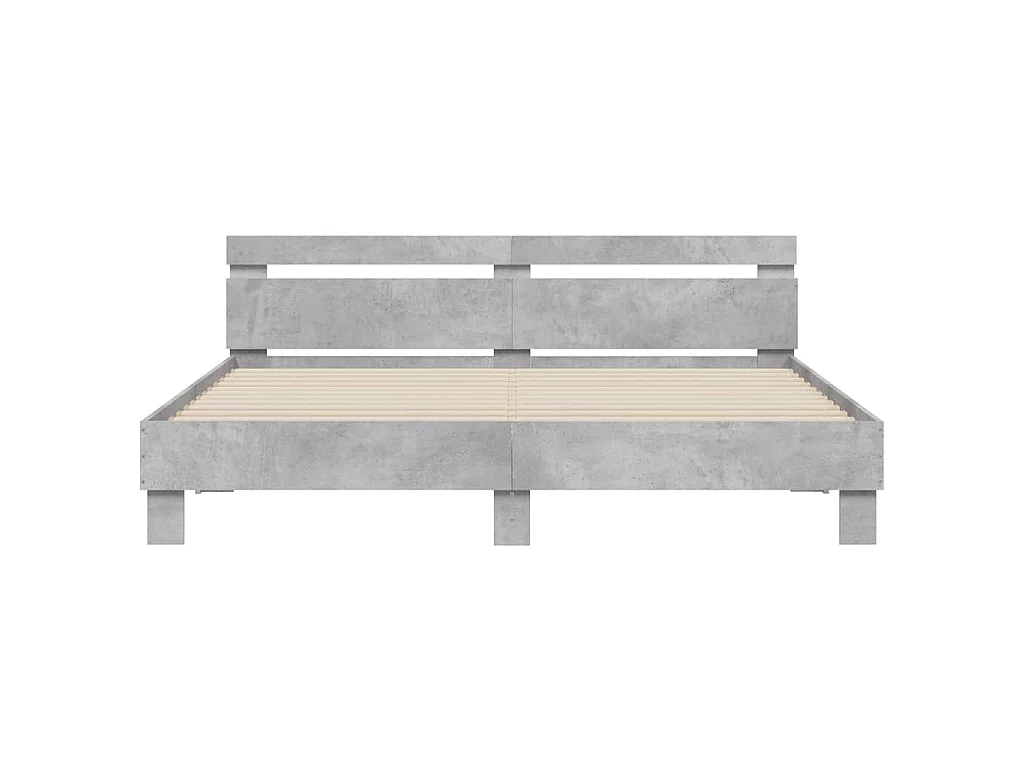 Giroletto Testiera Grigio Cemento 180x200 cm Legno Multistrato