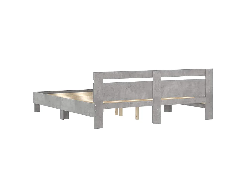 Giroletto Testiera Grigio Cemento 180x200 cm Legno Multistrato
