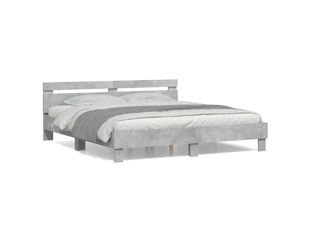 Giroletto Testiera Grigio Cemento 180x200 cm Legno Multistrato