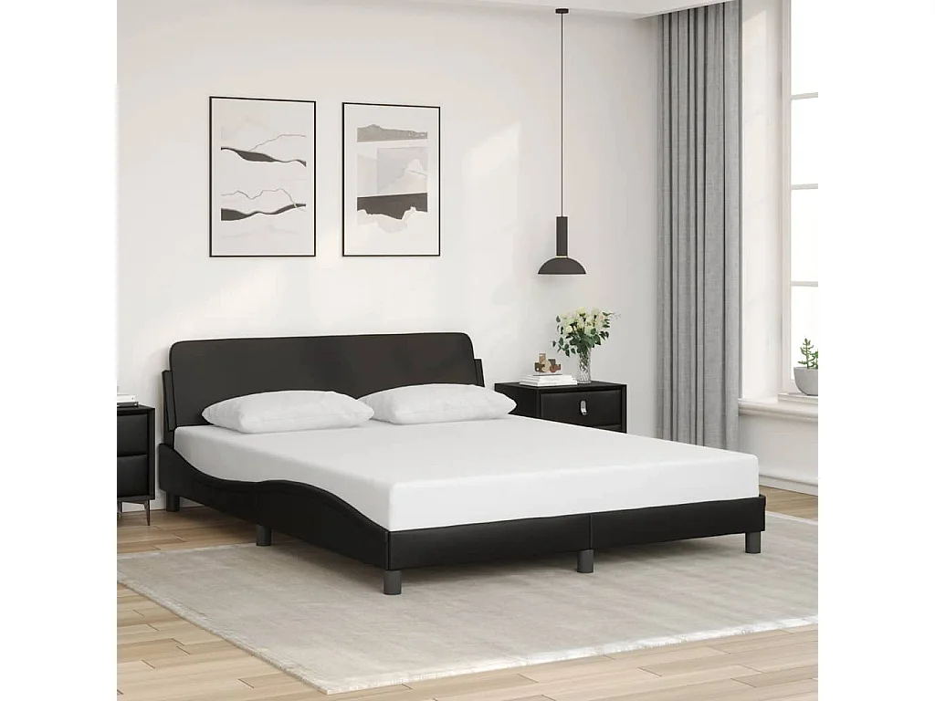 Bedframe "Dover" kunstleer zwart 160x200 cm