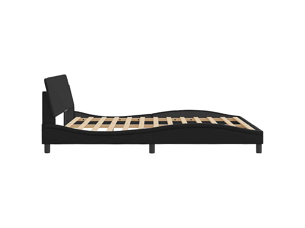 Cadre de lit Dover noir 160x200 cm similicuir