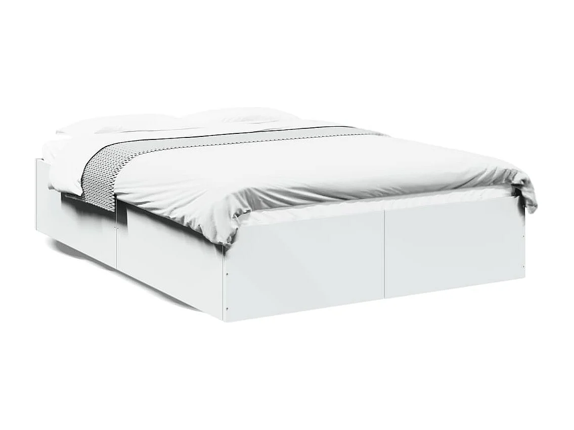 Cadre de lit sans matelas blanc 140x190 cm
